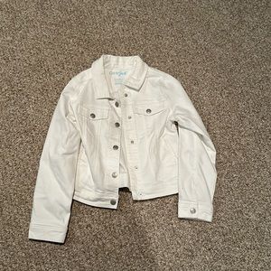 Cat and jack white denim jacket girls